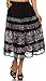 Sakkas Layla Adjustable Waist Batik Tiered Mid-Length Skirt