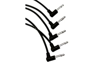 Starving Students Music Supplies SSMS - Luigis Modular M-PAR Right Angled Eurorack Patch Cables - Package of 5 Black Cables (10cm)