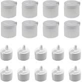 Foaaseea 20-Pack 24/410 White Flip Top Dispensing Caps | Leak-Proof Snap-On Lids, For Shampoo, Moisturizer, Smoothies &amp; Protein Shakes, Reusable, For Squeeze Bottles