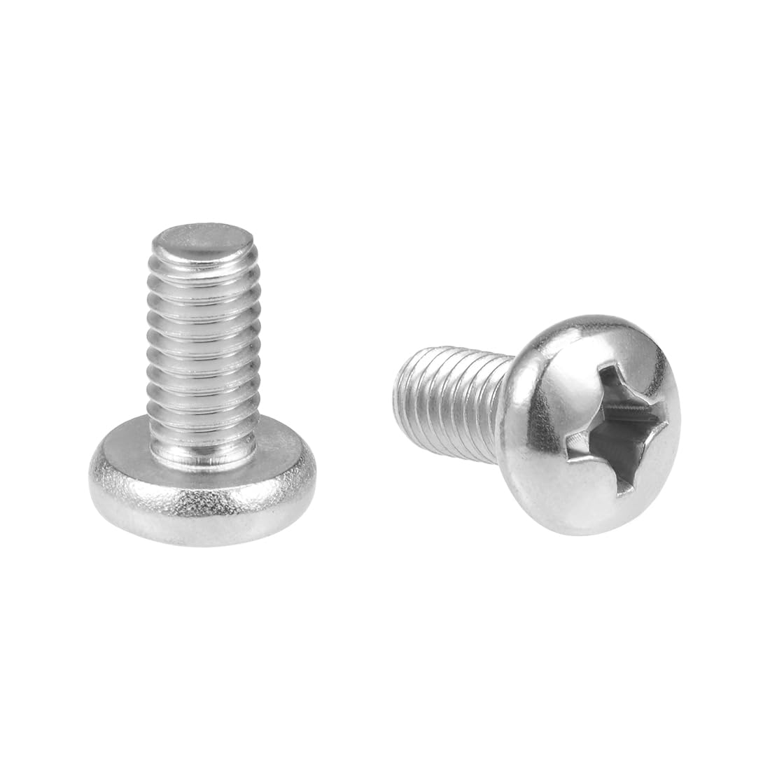 sourcing map M6x12mm Machine Screws Phillips Cross Pan Head Screw 304 Stainless Steel Fasteners Bolts 15Pcs
