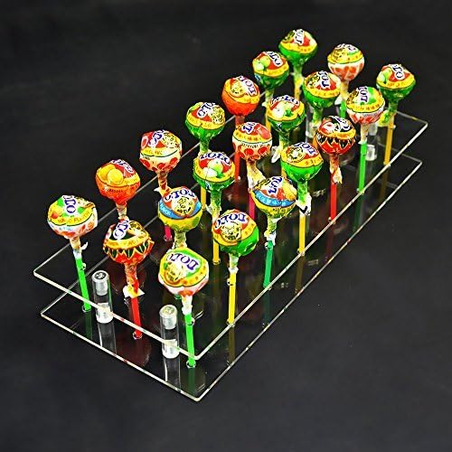 meizhouer 21 Hole Acrylic Cake Pop Clear Stand Decoration Lollipop Decorating Display Transparent Plastic Board Holder Base Shelf by meizhouer