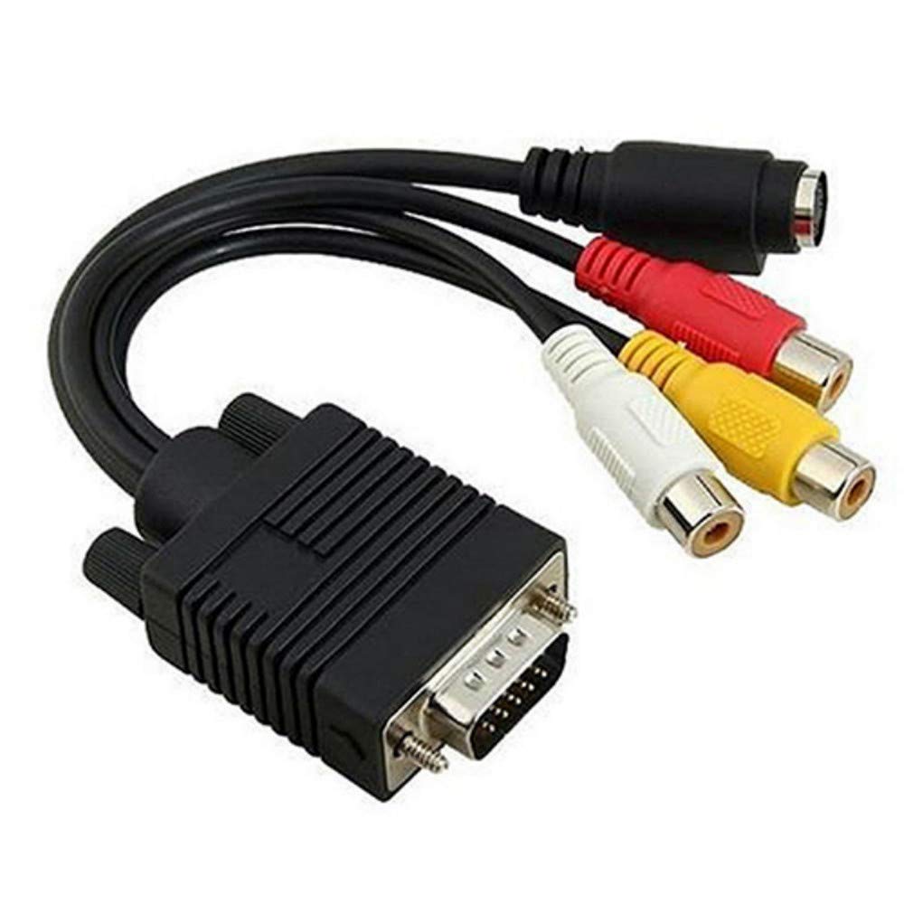 Photo 1 of ANRANK High Performance VGA SVGA to S-Video 3 RCA Composite AV TV Out Adapter Converter Cable for PC Laptop
