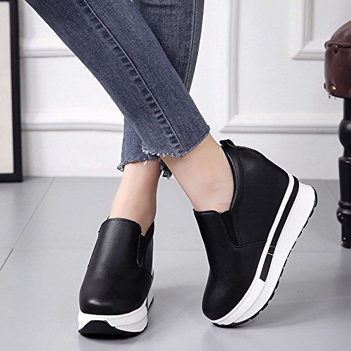 HIKO23 Women's Casual Shoes Wedge Platform Sneakers Slip On Round Toe Booties Solid Walking Fitness HIKO23 Women's Casual Shoes Wedge Platform Sneakers Slip On Round Toe Booties Solid Walking Fitness
