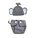 FTXJ Baby Photography Props Costume, Elephant Ears Knitted Hat with Shorts Diaper Cover (Boy)
