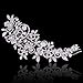 EVER FAITH Wedding Hair Accessories Austrian Crystal Zircon Flower Leaf Cluster Bridal Side Comb Clear Silver-Tone