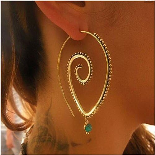Golden Helix Earrings Vintage Heart Shape Cuff Earrings for Women