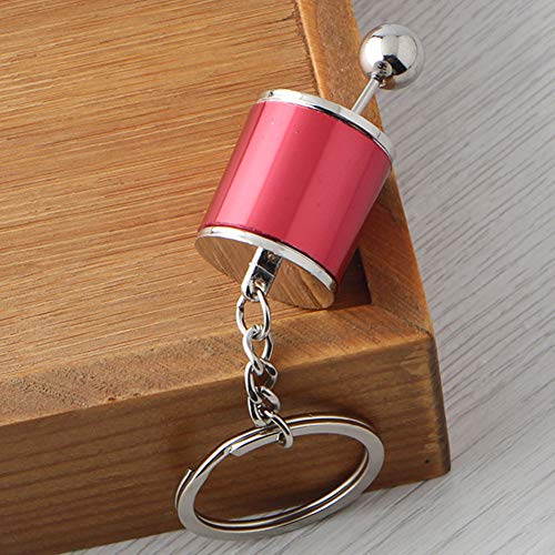 Creative Auto Part Model Gear Box Metal Keychain Manual Transmission Shift Lever Keyring Red - Thumbnail 2