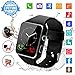 Smart Watch,Bluetooth Smart Watch Touch Screen Smartwatch Sport Smart Fitness Tracker Wrist Watch with SIM Card Slot Camera Pedometer for iOS iPhone Android Samsung Smartphones for Men Women Black