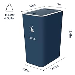 XPIY Trash Can with Lid, 2 Pack 4 Gallons/15 Liters