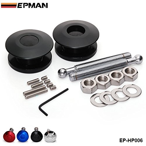 EPMAN Universal Push Button Billet Hood Pins Lock Clip Kit Car Mini