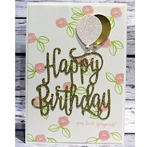 OTGO Happy Birthday Metal Cutting Dies Stencils DIY Scrapbook Album Paper Card Making Tool
