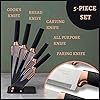 Kitchen Knife Block Set Copper 5 Piece Set with Knives Clear Acrylic Block Stainless Steel Blades - by Nuovva