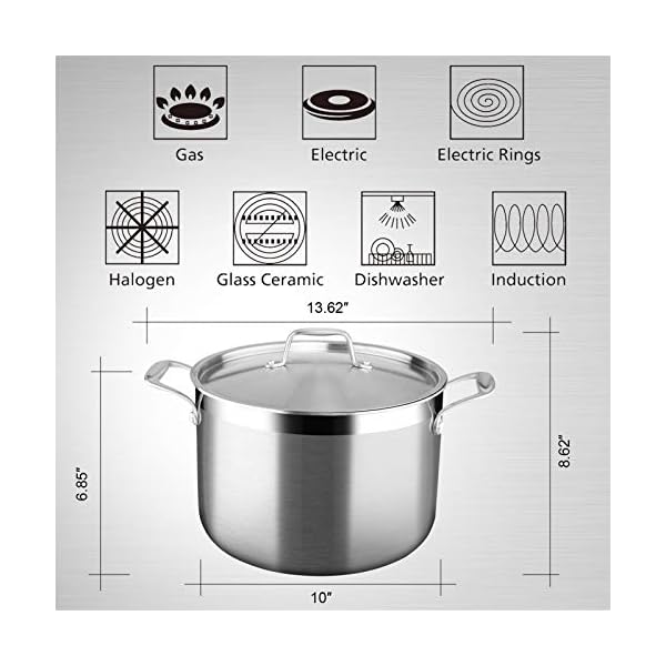 Duxtop-Whole-Clad-Tri-Ply-Stainless-Steel-Stockpot-with-Lid-8-Quart-Kitchen-Induction-Cookware Duxtop Whole-Clad Tri-Ply Stainless Steel Stockpot with Lid, 8 Quart, Kitchen Induction Cookware