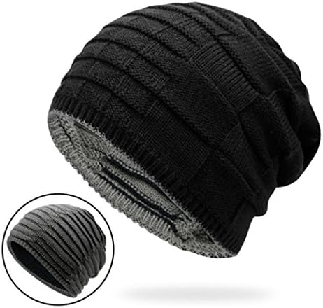 VESONNY Slouchy Knit Beanie Baggy Hats - Men Or Women, Autumn/Winter, Windproof Warm (Black)