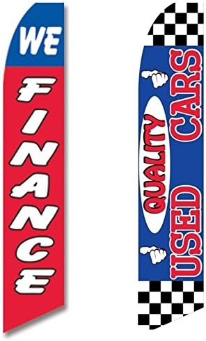 Swooper Flags 2 For 1 Pack We Finance Quality Used Cars Red White Blue