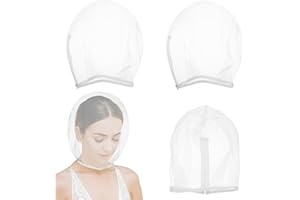 Larrel 3 Pcs Makeup Protector Hood for Face, Polyester Chiffon Makeup Protector Hood Washable Zipper Closure Face Cover Reusa