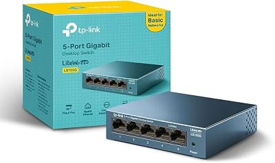 TP-Link LS105G 5 Port Gigabit Switch Metal Case Energy Saving Plug and Play