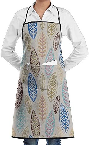 NCJSU Vintage Feather Art Funny Kitchen Aprons Bartender Apron For Waitress