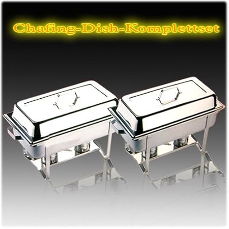 Chafing Dish SET1 Multi Edelstahl Twin Set 20 tlg. incl. 4x Brennpastenbehälter inkl. 4x Brennpaste