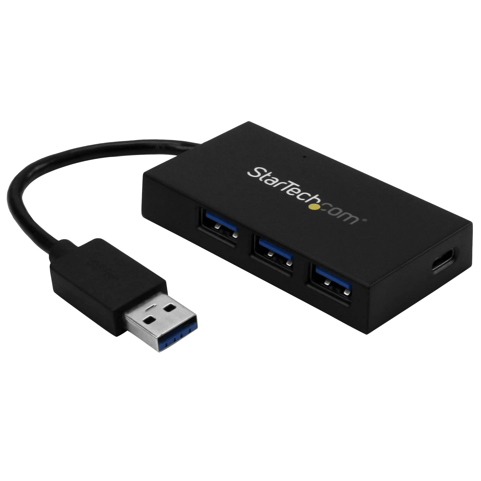 StarTech.com 4 Port USB 3.0 Hub - USB Type-A Hub with 1x USB-C & 3x USB-A Ports (SuperSpeed 5Gbps) - USB Bus Powered - USB 3.1 Gen 1 Adapter Hub - Portable/Laptop USB Hub (HB30A3A1CFB)