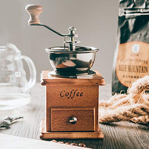 Meet World Retro Manuelle Kaffeemühle Klassische Handmühle Antike Handkurbel Kaffeemühle Mit Einstellbaren Gang… – Bild 8