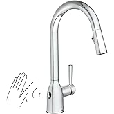 Moen Adler Chrome Motionsense Wave Sensor Touchless One Handle Pulldown Kitchen Faucet Featuring Power Clean, 87233EWC