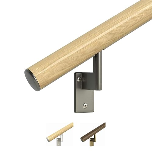 Coreshack Photo Railing Promenaid Oak 13ft Flush Handrail Kit - Complete Indoor Stair Handrail ...