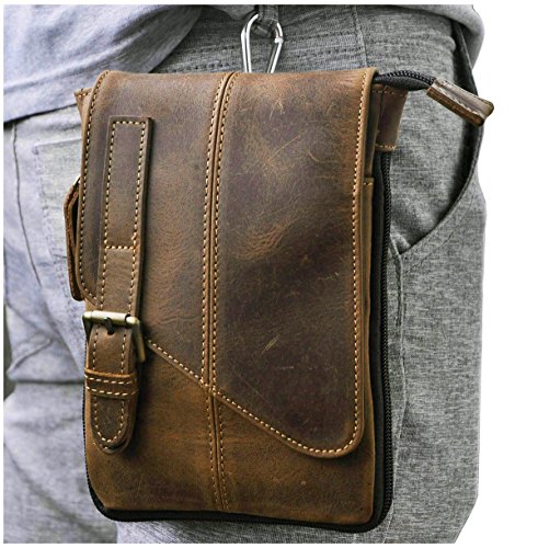 Le aokuu mens genuine leather coffee fanny small messenger should…