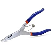 TOOLUTION 9" Flat Snap Ring Pliers, Heavy Duty Lock Ring Pliers | Automotive Transmission, Angled Tip Reverse Pliers for Clutch Shafts &amp; Bearing Retaining Rings