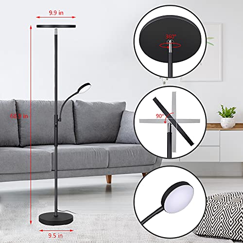 Dimunt Floor Lamp LED Floor Lamps for Living Room Bright Lighting, 27W
