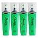 Sharpie Clear View Fluorescent Highlighters, Chisel Tip, Smear Guard Ink (4-Pack, Green)