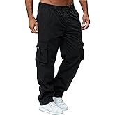 AIFARLD Men's Cargo Pants with Pockets Cotton Hiking Sweatpants Casual Athletic Jogger Sports Outdoor Trousers Relaxed Fit