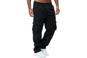AIFARLD Men's Cargo Pants with Pockets Cotton Hiking Sweatpants Casual Athletic Jogger Sports Outdoor Trousers Relaxed Fit