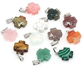 Zotoone 20pcs Natural Stone Pendant Rose Quartzs Unakite Pendant for Jewelry Making DIY Accessories Fit Necklaces