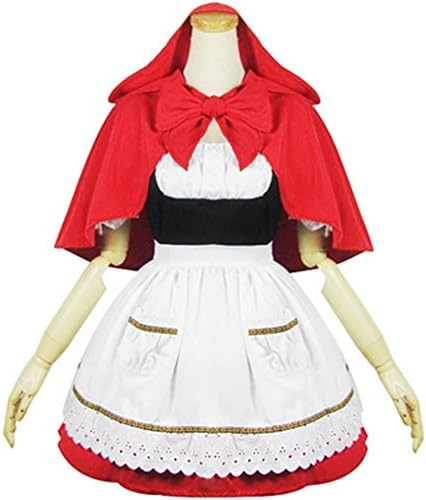 Qichuhua Women's Cute Little Red Riding Hood Maid Costume