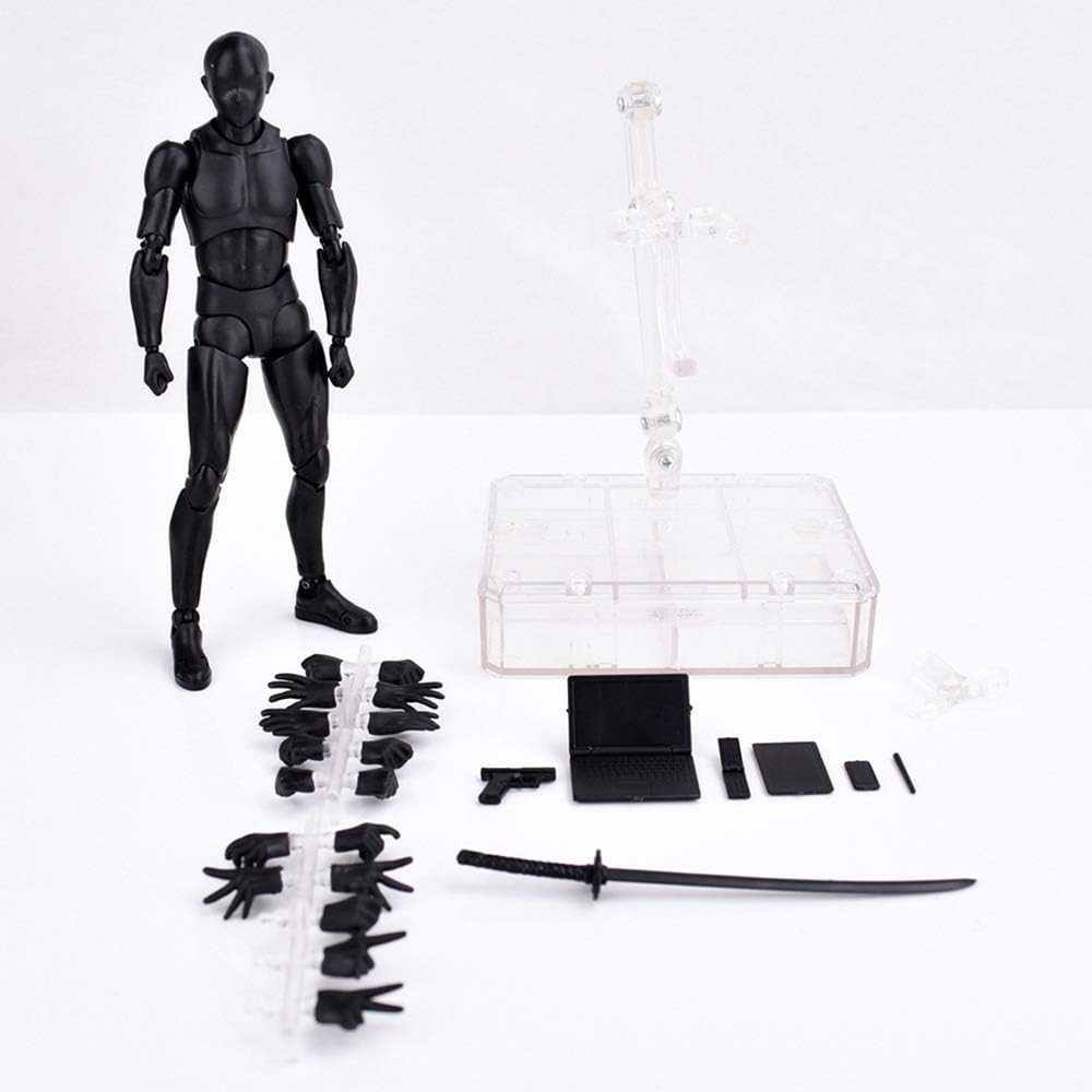 MiaoDuo Body Kun DX Set Male & Female Action Figure Model Set for SHF Body Kun Doll PVC Body-Chan DX Set 2.0 (Black Man)