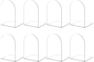 ALOTCHE Acrylic Bookends 8 Pieces, Book Ends for Shelves, Clear Bookends for Book Shelves and Desktop Organizer, Transparent Bookends to Hold Books for Home Office Supplies