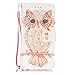 Urberry Iphone 7 Wallet Case, Pink Owl Print Case for Iphone 7, Shock-proof Case with a Free Screen Protector