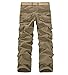 ZiuZi Mens Loose Fit Cotton Casual Military Army Cargo Camo Combat Work Pants (36, 025 Khaki)