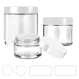 Tecohouse Glass Jar with Lids, 1 oz, 2 oz and 4 oz