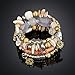 yunanwa 5 Pack Women Multilayer Bohemian Beaded Bracelet Crystal Pendant Charm Stretch Beach Bangle Bracelet Set Jewelry