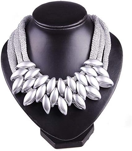 Charm Necklace Jewellery for Women, Women Vintage Bohemia Olive Leaf Beads Strand Layered Statement Chain Sweater Necklace Costume Chunky Jewelry Gift Wedding Bridal Elegant Valentines Gifts