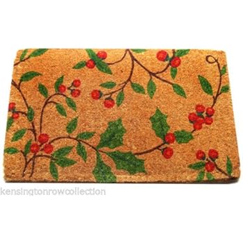 doormat traditional christmas doormats coir berry holly mat welcome