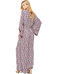 Love punto de manga de las mujeres 3 4 estampado floral Maxi vestido