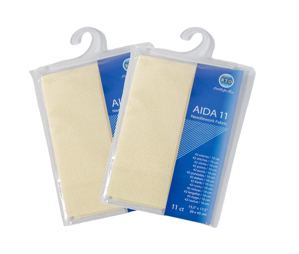 Mouldmaster Aida 11 Count Cream Pack of Two, 39cm x 45cm