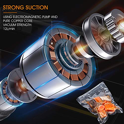 KOIOS Vacuum Sealer Machine, 80Kpa Automatic Food Sealer with Cutter for Food Savers, 10 Sealing Bags (FDA-Certified), With Up To 40 Consecutive Seals, Dry & Moist Modes, Compact Design (Silver) KOIOS Vacuum Sealer Machine, 80Kpa Automatic Food Sealer with Cutter for Food Savers, 10 Sealing Bags (FDA-Certified), With Up To 40 Consecutive Seals, Dry & Moist Modes, Compact Design (Silver)