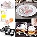 Ouddy 2 Pack Ice Ball Maker Skull Mold, Silicone Ice Cube Trays, Giant Black Skull & Round Ice Cube Maker with 2 Plastic Funnels for Whiskey Wine, Cocktails and Beverages