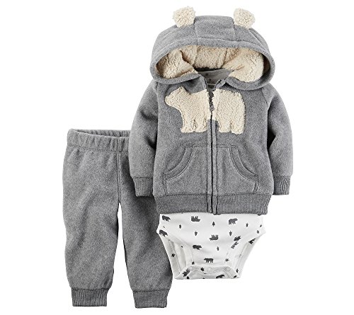 Carter's Baby Boys 3-Piece Bear Hoodie Set