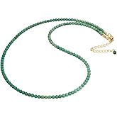 Gempires Natural Gemstone Beaded Necklace Handmade Crystal Jewelry Hypoallergenic 20 Inch Gold Plated Trendy Everyday Fashion Jewelry For Women