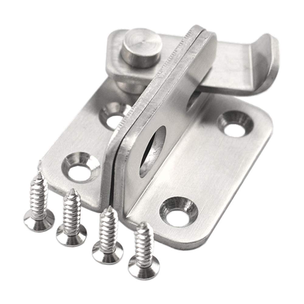 YUOIP® 1.8" Hasp Latch Gate Bolt Lock Door Bolts Stainless Steel Padlock Left Open for Locking Window Mailbox Closet